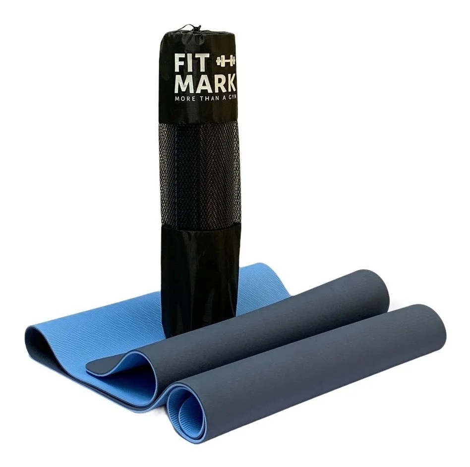 Yoga Mat PVC 6mm (negro - gris - violeta)