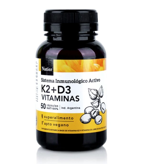 Vitaminas K2+D3 x 50 cápsulas - Natier